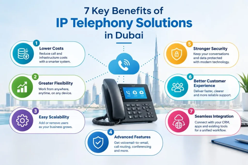 benefits of ip telephony - key benefits of ip telephony for businesses - ip telephony solutions in  dubai - ip pbx supplier in dubai - foursquareint